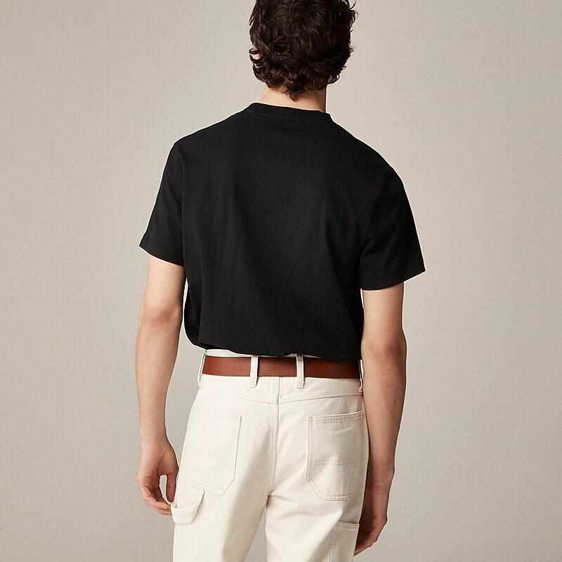 J.Crew Relaxed premium-weight cotton no-pocket T-shirt Black Clearance | 49FGTYMLA