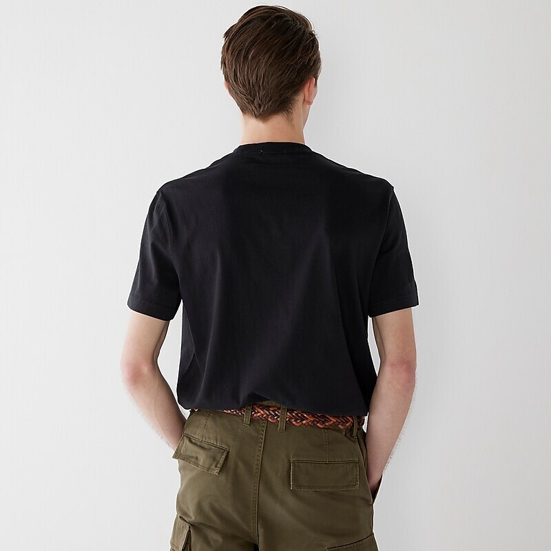 J.Crew Relaxed premium-weight cotton no-pocket T-shirt Black Clearance | 49FGTYMLA