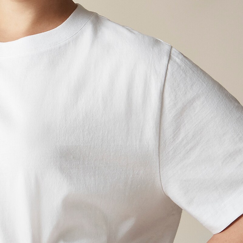 J.Crew Relaxed premium-weight cropped T-shirt White Clearance | 39GJVDNTB