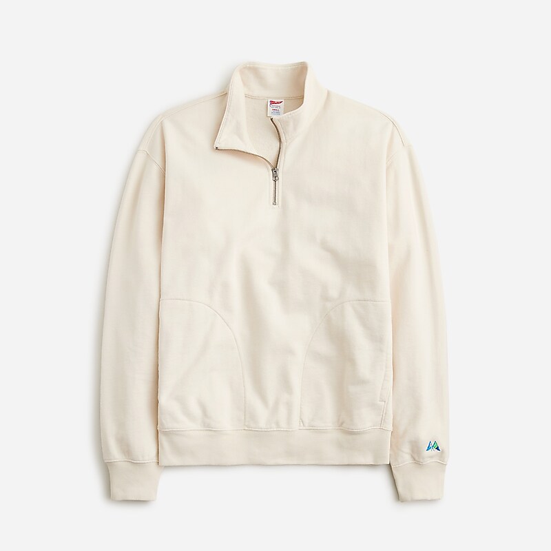 J.Crew Relaxed-fit lightweight french terry quarter-zip sweatshirt Canvas Factory Promo | 65RIEAVKX