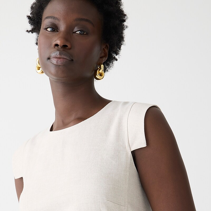 J.Crew Resume dress in stretch linen blend Flax Ivory USA | 10ZJOQASF