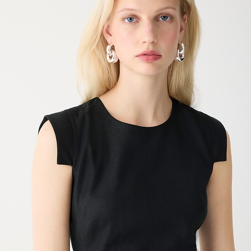 J.Crew Resume dress in stretch linen blend Black Online | 86XISOBQV