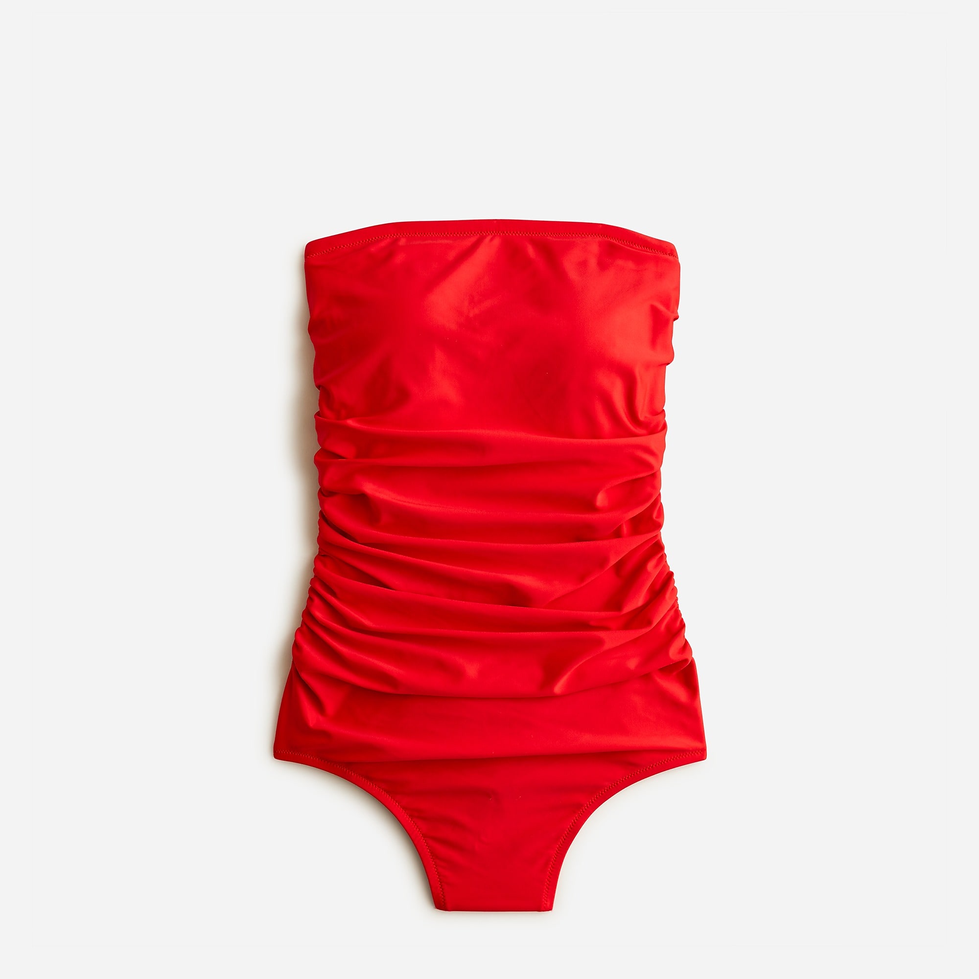 J.Crew Ruched bandeau one-piece swimsuit Bright Cerise Outlet Online | 76POLRSMB