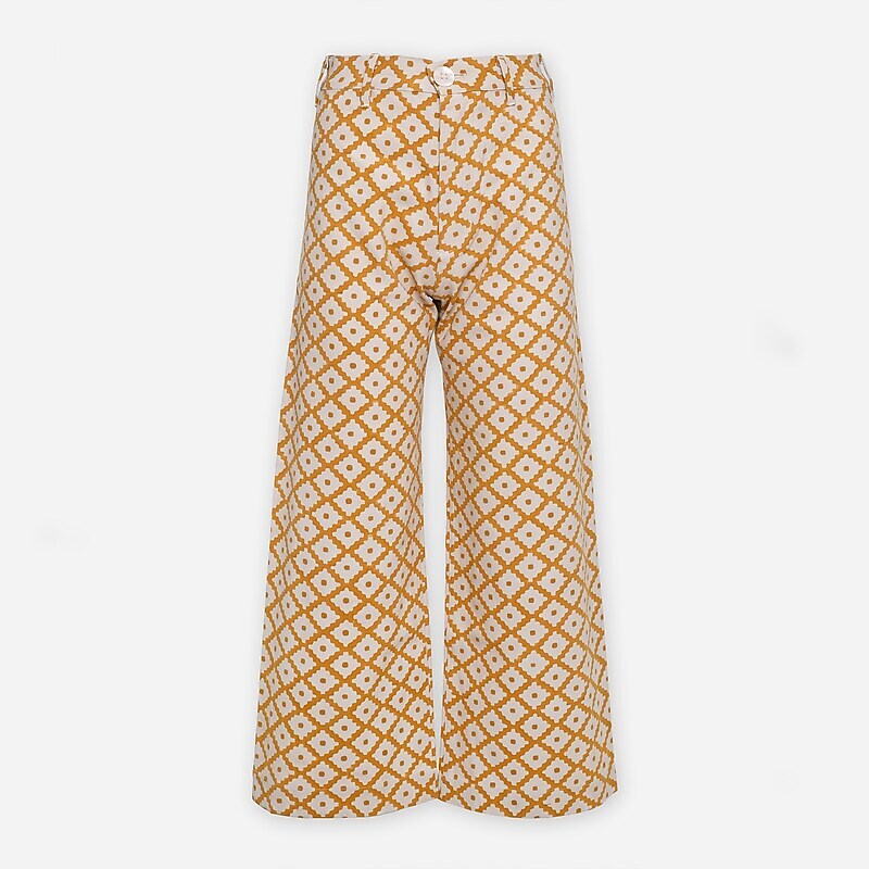 J.Crew SZ Blockprints™ disco pant Yellow Multi USA | 10HNGZQLU
