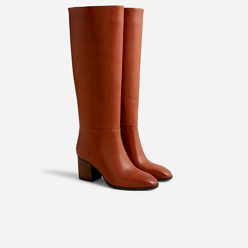 J.Crew Sadie knee-high boots in leather Rich Oak Factory Promo | 67ERLQSCJ