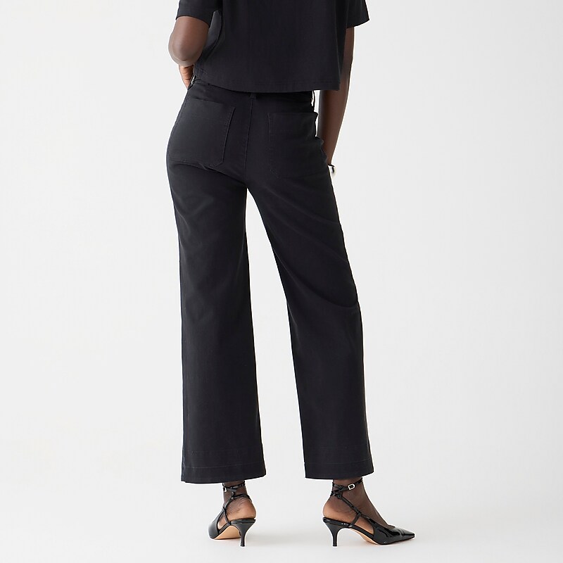 J.Crew Sailor slim wide-leg chino pant Black Factory Promo | 61HFUASYE