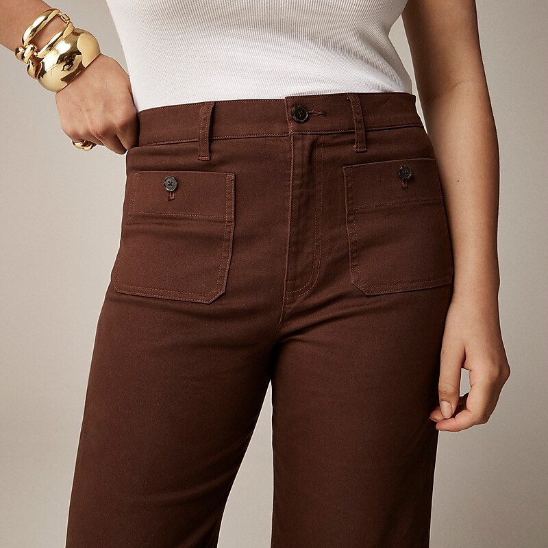 J.Crew Sailor slim wide-leg chino pant Dark Bark Clearance | 47MEJCGUR
