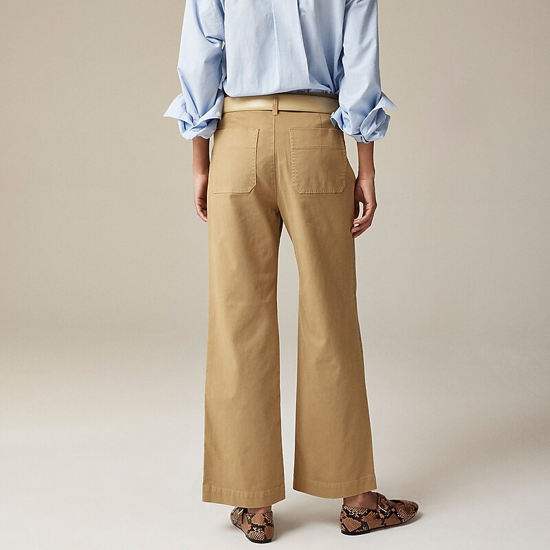 J.Crew Sailor slim wide-leg chino pant Honey Brown Clearance | 37SKAEWUL