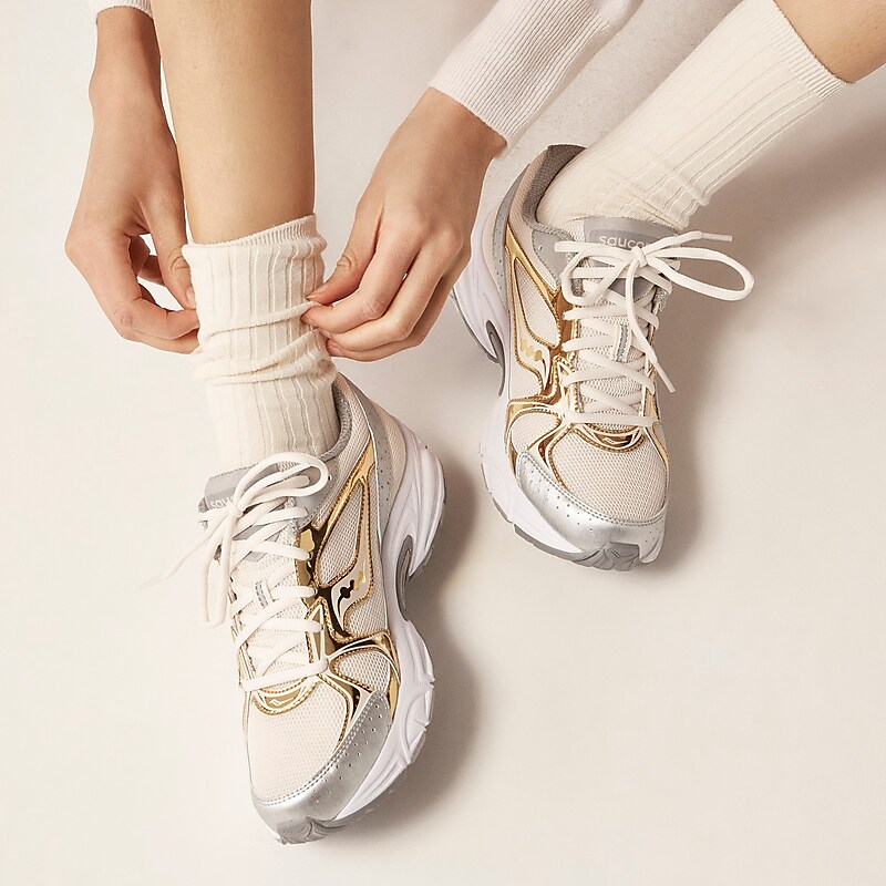 J.Crew Saucony® X J.Crew Ride Millennium sneakers Silver Gold Outlet | 93SZJLMPY