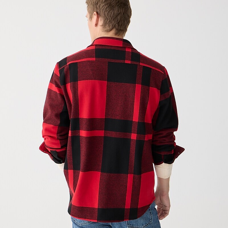 J.Crew Seaboard soft-knit shirt May Plaid Red Black Online | 02BUMWRKJ