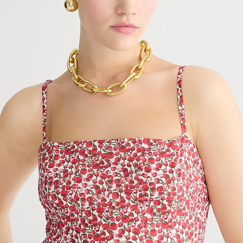 J.Crew Seamed flare midi dress in Liberty® Eliza's Red fabric Elizas Red Online | 03XZMIPGR