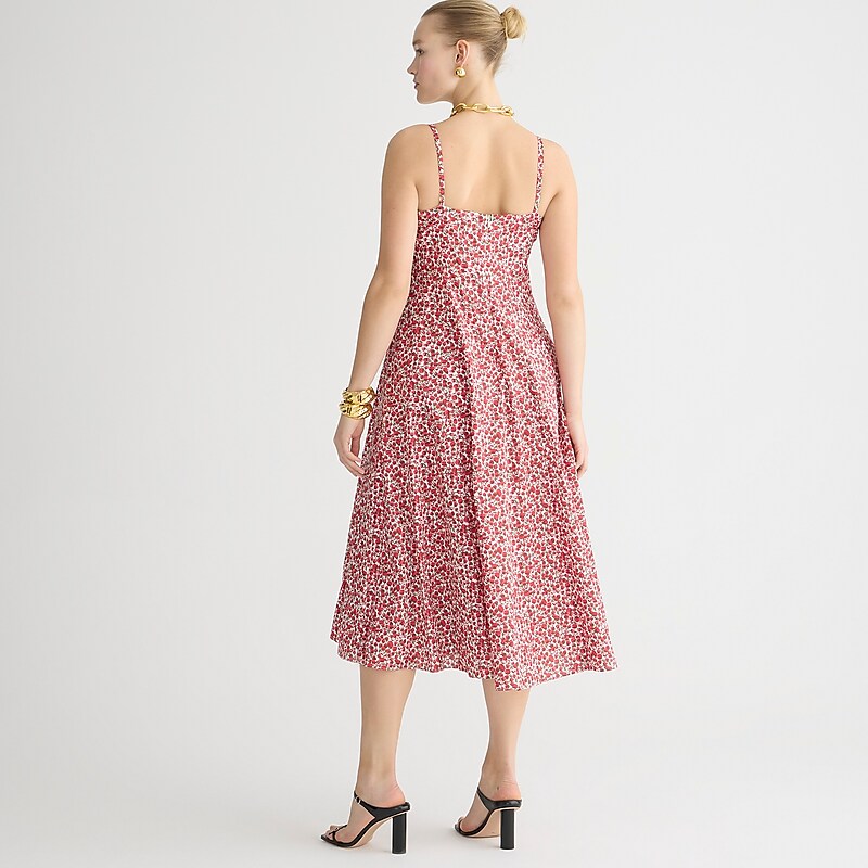 J.Crew Seamed flare midi dress in Liberty® Eliza's Red fabric Elizas Red Online | 03XZMIPGR