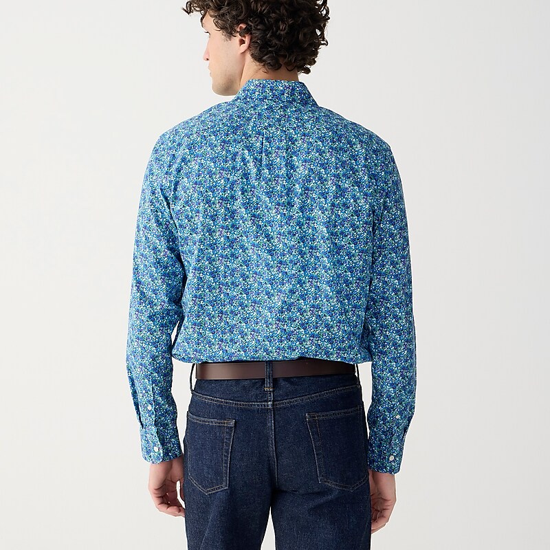 J.Crew Secret Wash cotton poplin shirt Meadow Floral Blues Clearance | 38WSQLUBF