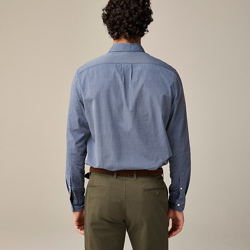 J.Crew Secret Wash cotton poplin shirt Montclair Navy Clearance | 36FKNZILR