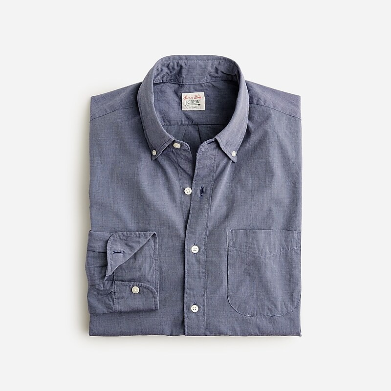 J.Crew Secret Wash cotton poplin shirt Montclair Navy Clearance | 36FKNZILR