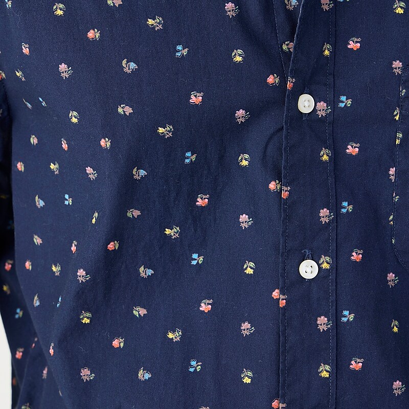 J.Crew Secret Wash cotton poplin shirt Small Ditsy Navy Multi USA | 13WELHFUM