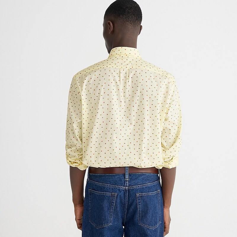 J.Crew Secret Wash cotton poplin shirt Small Ditsy Ivory Multi Clearance | 39WYGLJXB