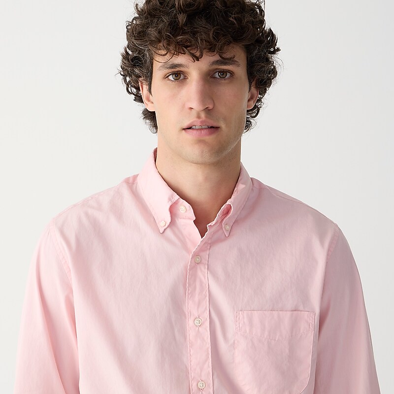 J.Crew Secret Wash cotton poplin shirt Warm Pink Outlet | 91SWZXIRA
