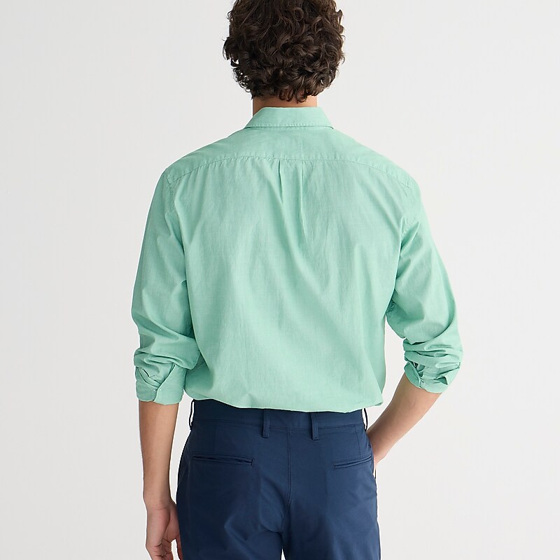J.Crew Secret Wash cotton poplin shirt Warm Clover End On End Clearance | 36LVEAIKT