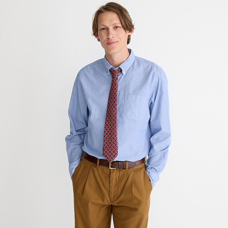 J.Crew Secret Wash cotton poplin shirt Waterfall Outlet | 95YSBGKJW