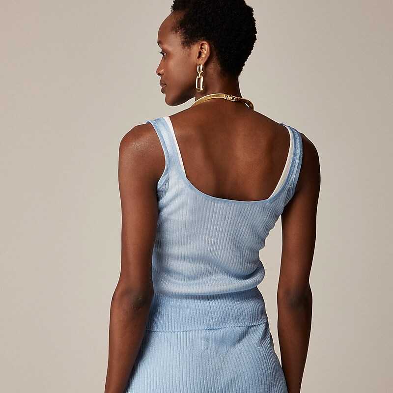 J.Crew Sheer tank top Cerulean Online | 02DFQWICZ