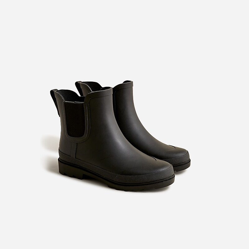 J.Crew Short lug-sole rain boots Black USA | 12YDRTGFE
