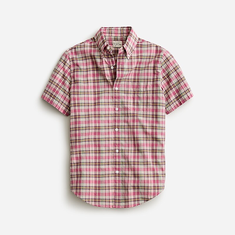 J.Crew Short-sleeve Indian madras shirt Bruce Madras Pink Multi Factory Outlet | 56LRENAKX