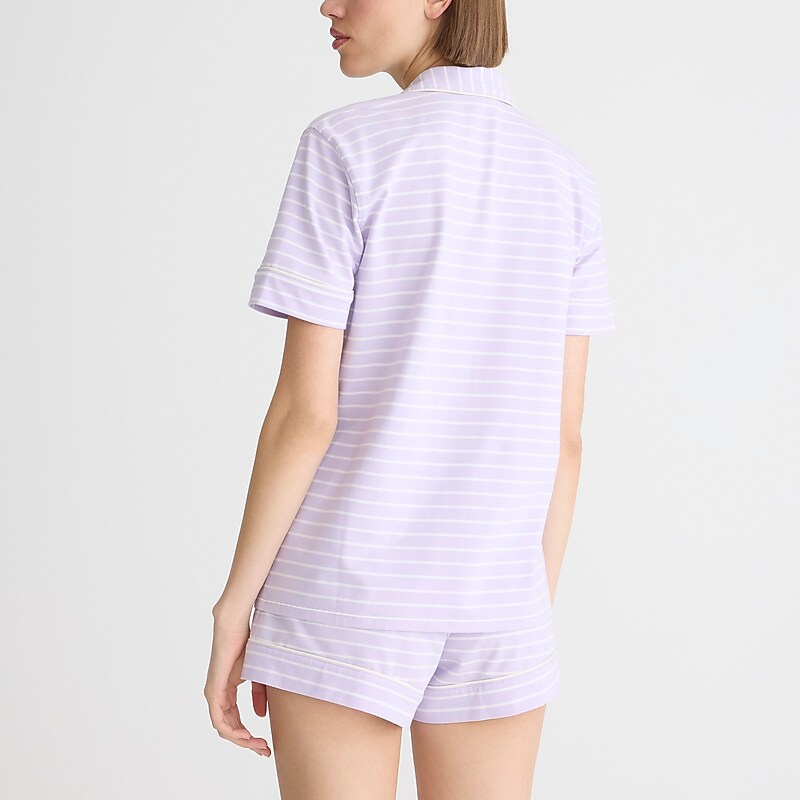 J.Crew Short-sleeve pajama short set dreamy cotton blend Vintage Lilac USA | 10KMERWUT