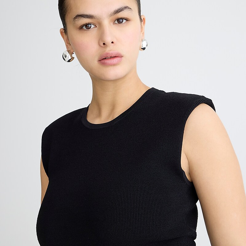 J.Crew Sleeveless sweater-dress in stretch viscose blend Black Factory Promo | 69JTEPYHZ