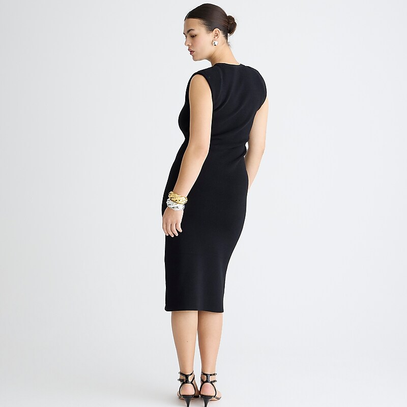 J.Crew Sleeveless sweater-dress in stretch viscose blend Black Factory Promo | 69JTEPYHZ