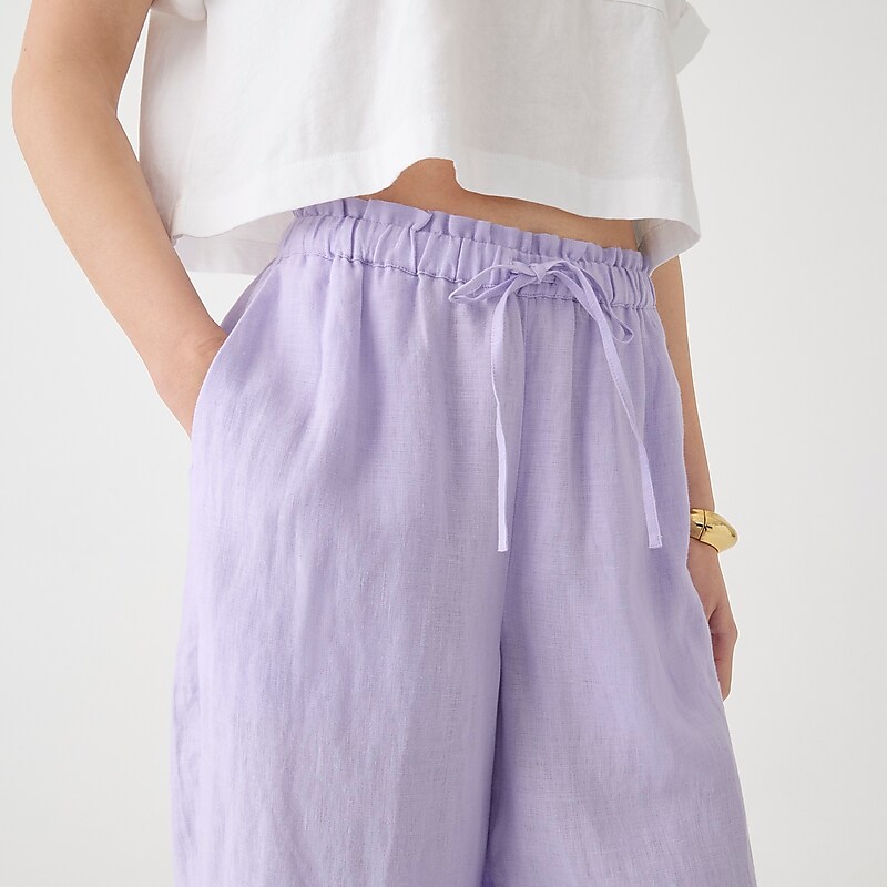 J.Crew Soleil pant in linen Lavender Jade Outlet Online | 70VKTGNSH