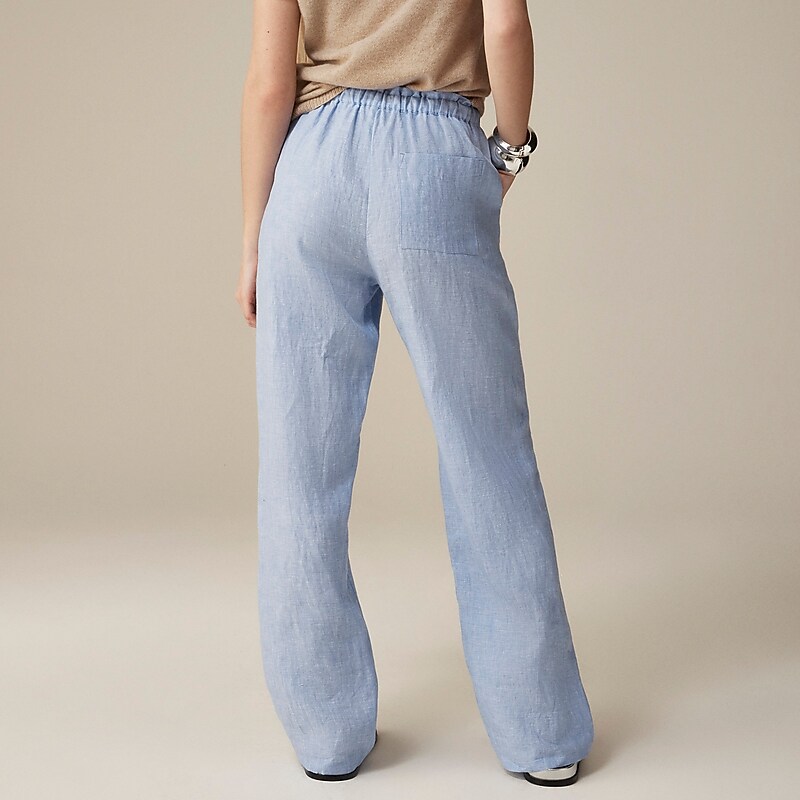 J.Crew Soleil pant in striped linen French Blue USA | 14MCKLRVE