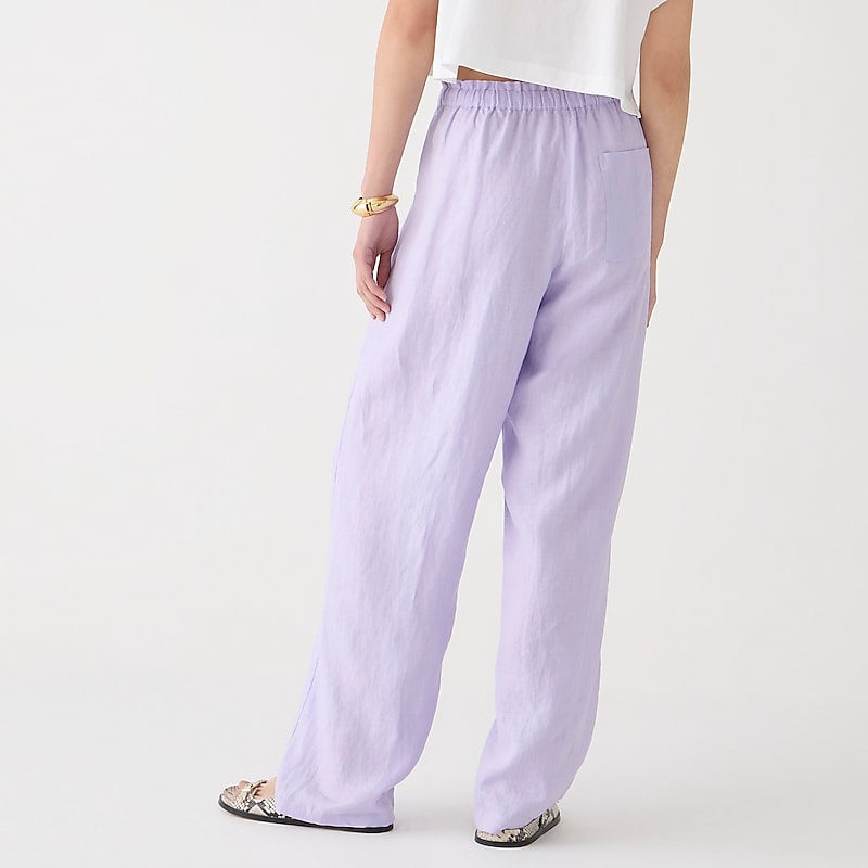 J.Crew Soleil pant in striped linen Lavender Jade Outlet | 97ANTMGVS