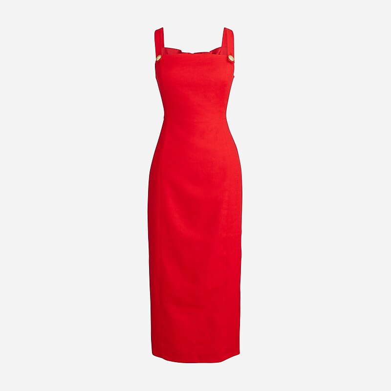 J.Crew Stretch linen-blend sheath dress Red Outlet Online | 70UOYRCQF