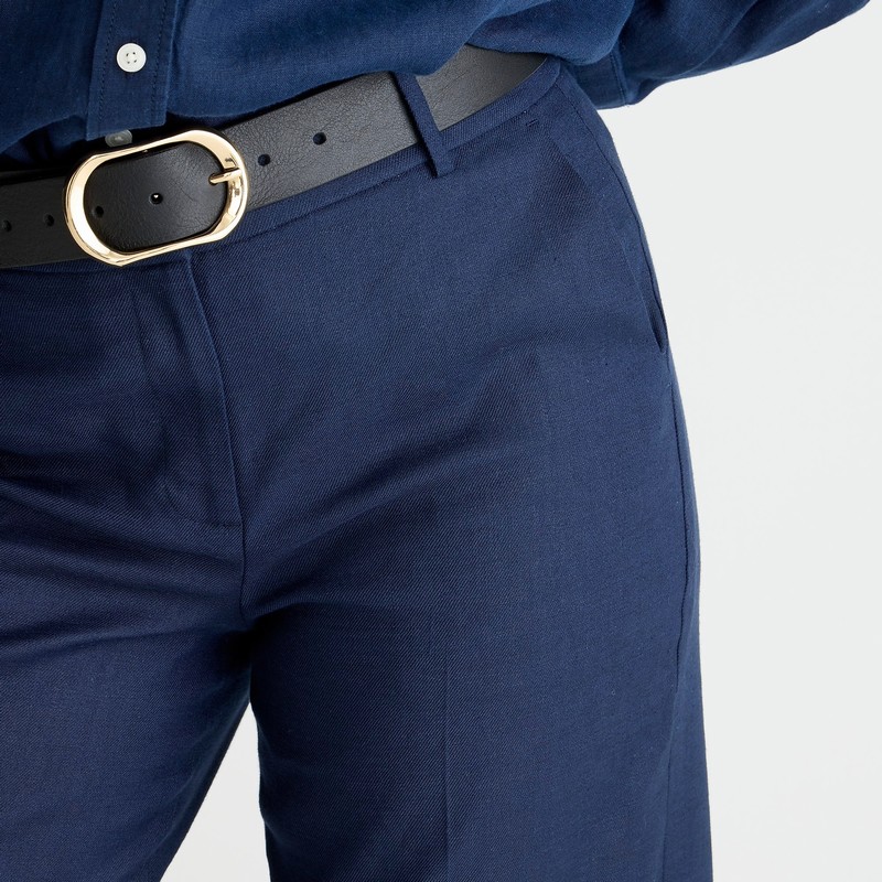 J.Crew Sydney pant in stretch linen blend Navy USA | 12AOERHYX