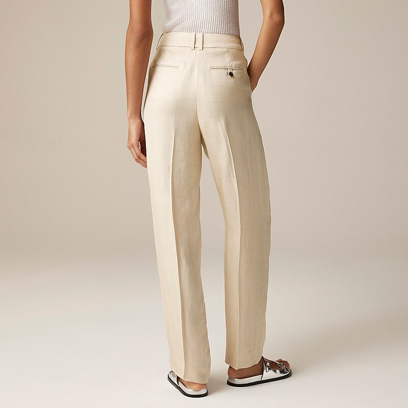 J.Crew Tapered essential pant in glossy twill Warm Platinum Outlet Online | 76POANYGI
