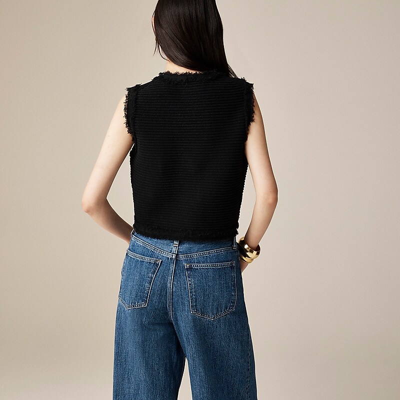 J.Crew Textured vest in fine bouclé Black USA | 18HEWANXU