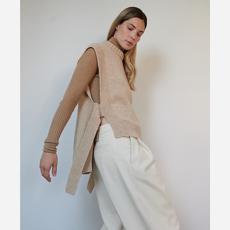 J.Crew The Knotty Ones Kalvos vest Sand Clearance | 32FVGTWEM