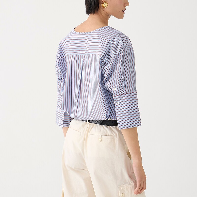 J.Crew Thomas Mason® for J.Crew bib button-up shirt Blue Red White Clearance | 45VIBGOLF