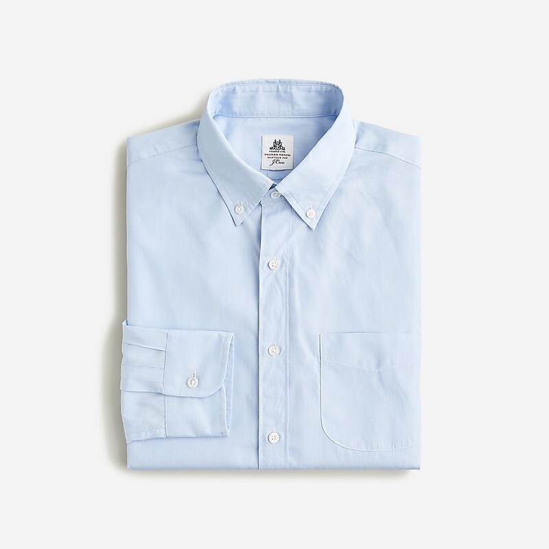 J.Crew Thomas Mason® for J.Crew washed poplin shirt Sky Blue Factory Promo | 65KJBOPUL