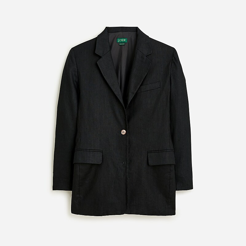 J.Crew Vintage J.Crew \'90s linen blazer Black Factory Outlet | 54BEKJHCZ