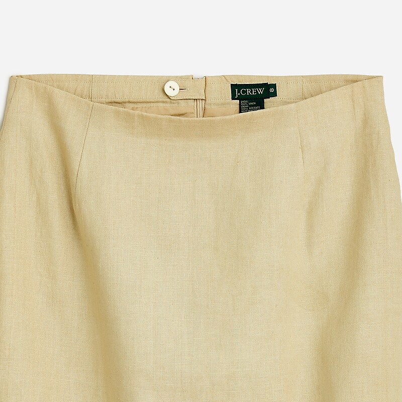 J.Crew Vintage J.Crew '90s linen pencil skirt Tan Factory Outlet | 56JLSIFOG