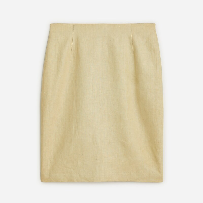 J.Crew Vintage J.Crew \'90s linen pencil skirt Tan Factory Outlet | 56JLSIFOG