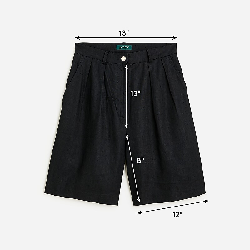 J.Crew Vintage J.Crew '90s pleated linen short Black Factory Promo | 63JIKRQBX