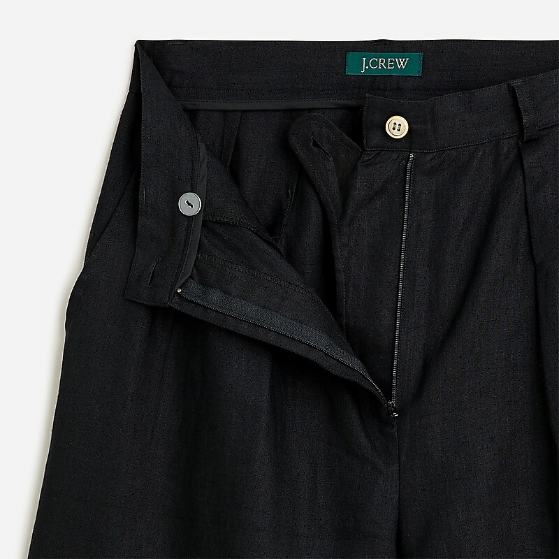 J.Crew Vintage J.Crew '90s pleated linen short Black Factory Promo | 63JIKRQBX