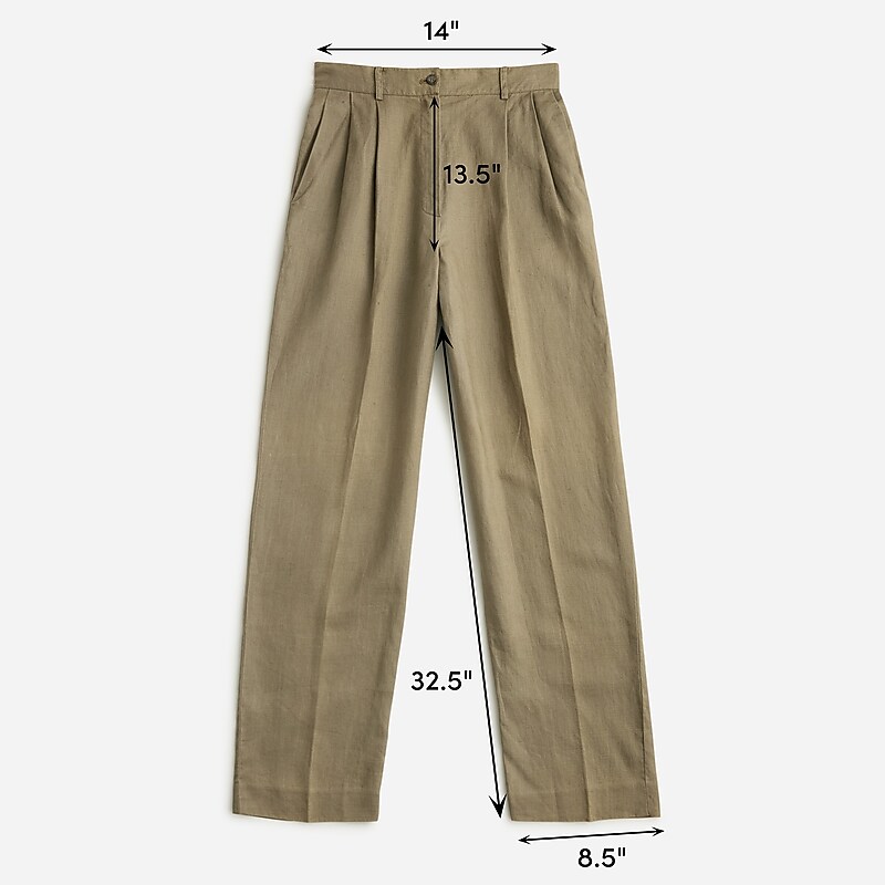 J.Crew Vintage J.Crew '90s pleated linen trouser Taupe USA | 18TFQUGXH