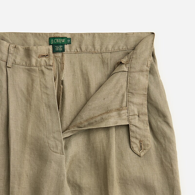 J.Crew Vintage J.Crew '90s pleated linen trouser Taupe USA | 18TFQUGXH