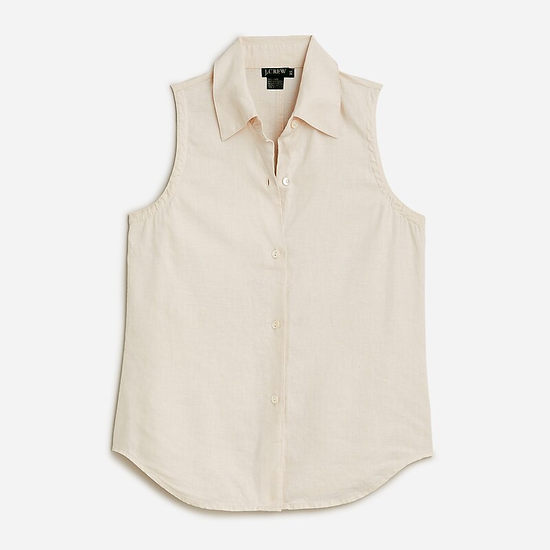J.Crew Vintage J.Crew \'90s sleeveless linen shirt Flax Outlet | 95UHOFVDZ