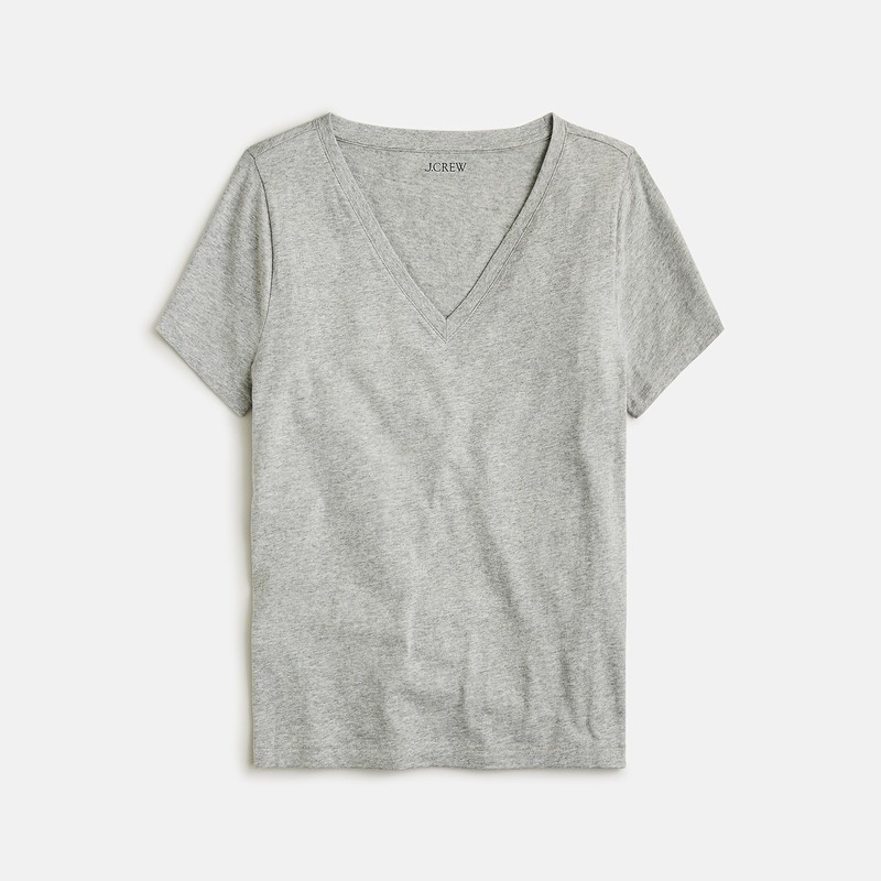 J.Crew Vintage jersey classic-fit V-neck T-shirt Hthr Grey Outlet Online | 76KBLTQJZ
