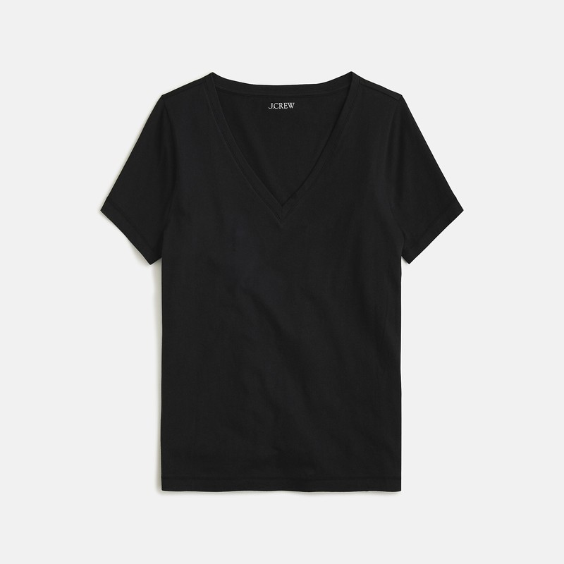 J.Crew Vintage jersey classic-fit V-neck T-shirt Black Sale | 20RBOQFZW